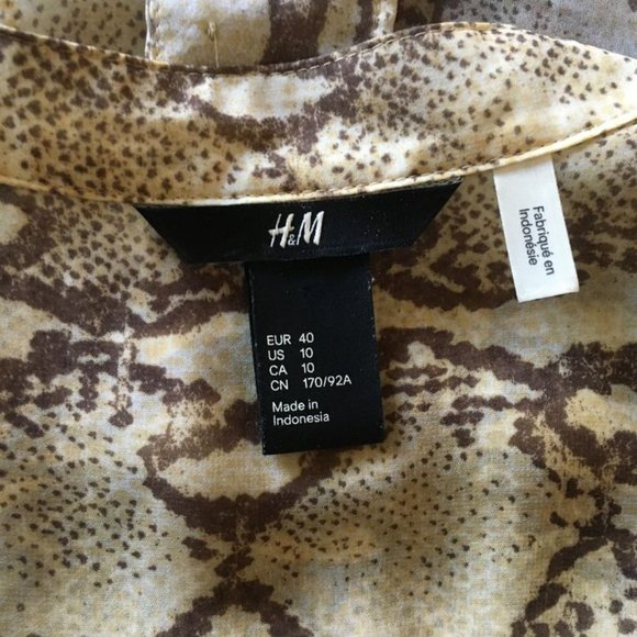 H&M Sheer Snake Skin Print Blouse - Picture 8 of 8
